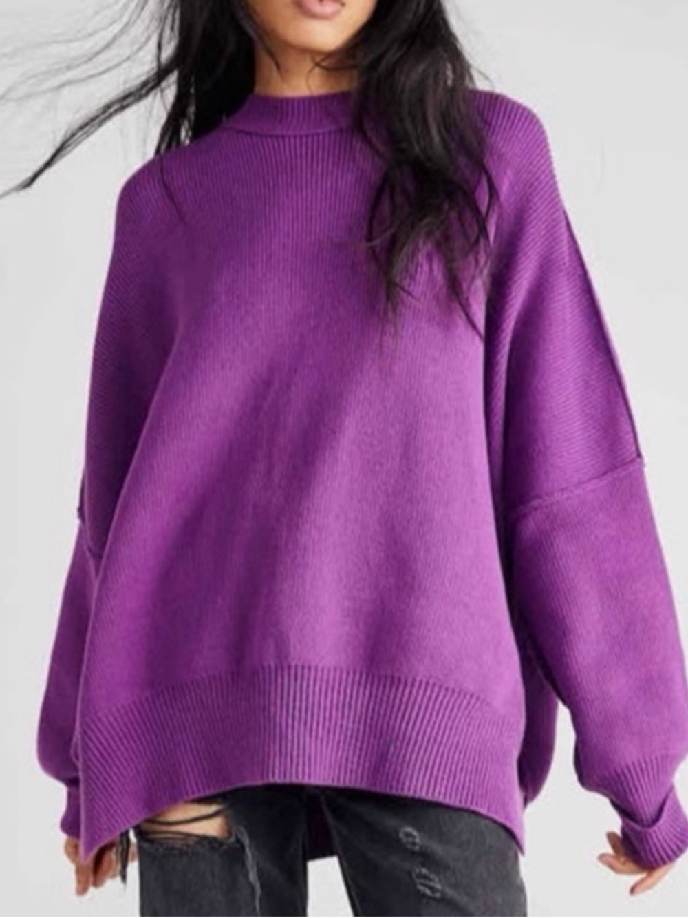 Free People Easy Street Tunic Sweater Oversized  Slouchy Cozy Pullover Large